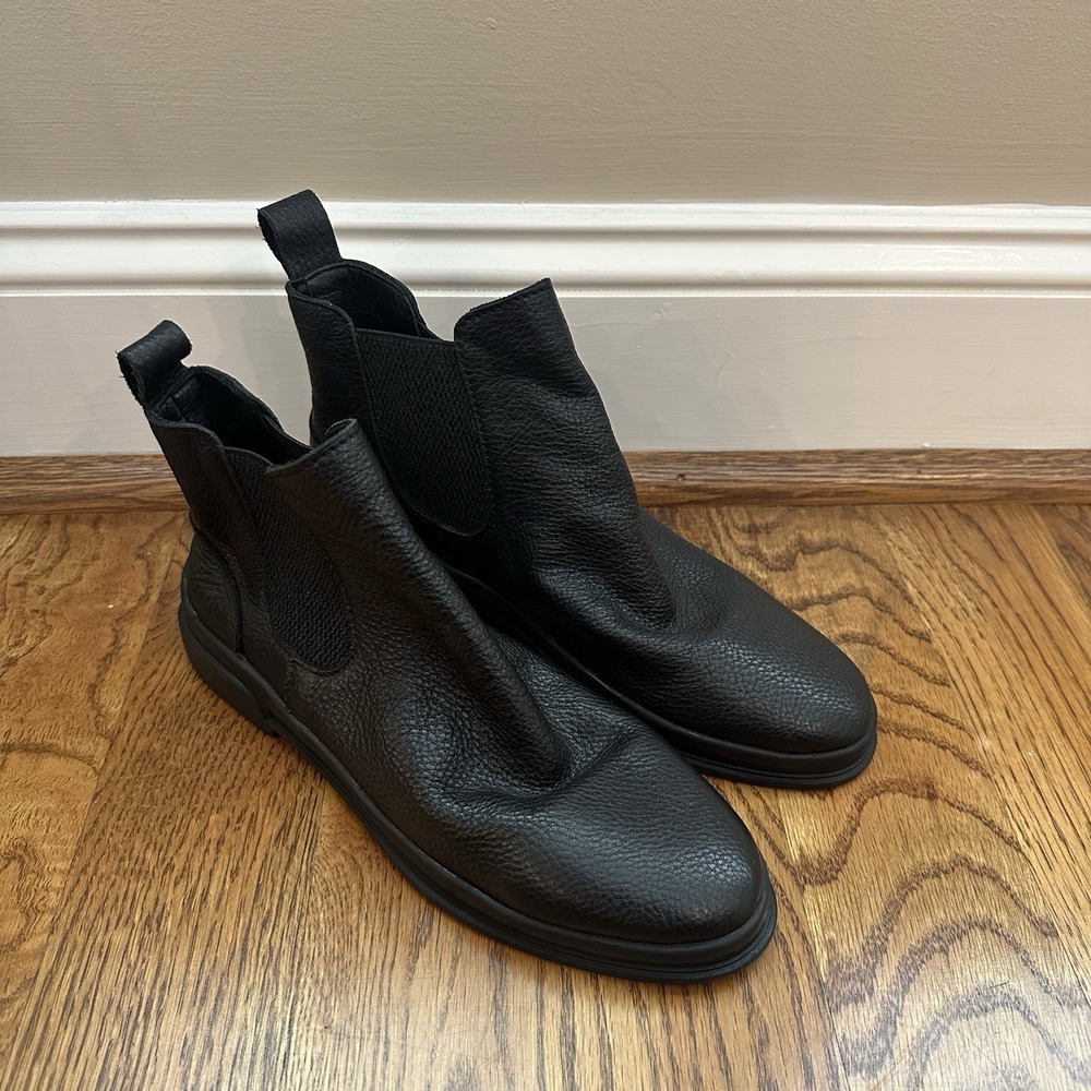 New Bueno Women's Chelsea Boots Size 37 Black Booties Leather